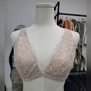 Blush Lace Plunge Bralette - Cream